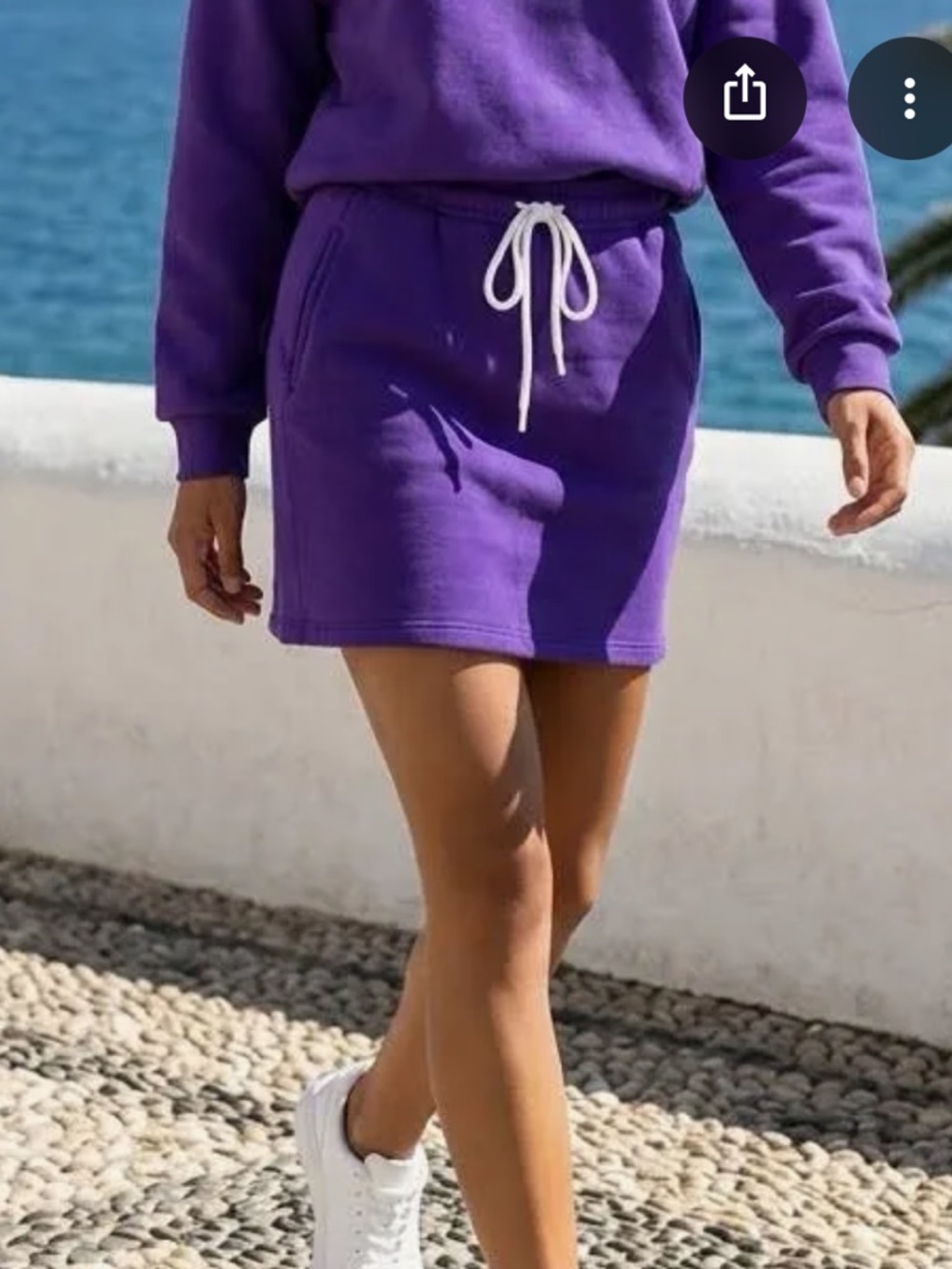 NWT COTTON CITIZEN REVOLVE Brooklyn purple terry cloth lined mini skirt